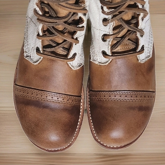 Vintage Shoe Company Molly Jump Boot 8.5 Made in USA Canvas Leather Heritage - Picture 7 of 16